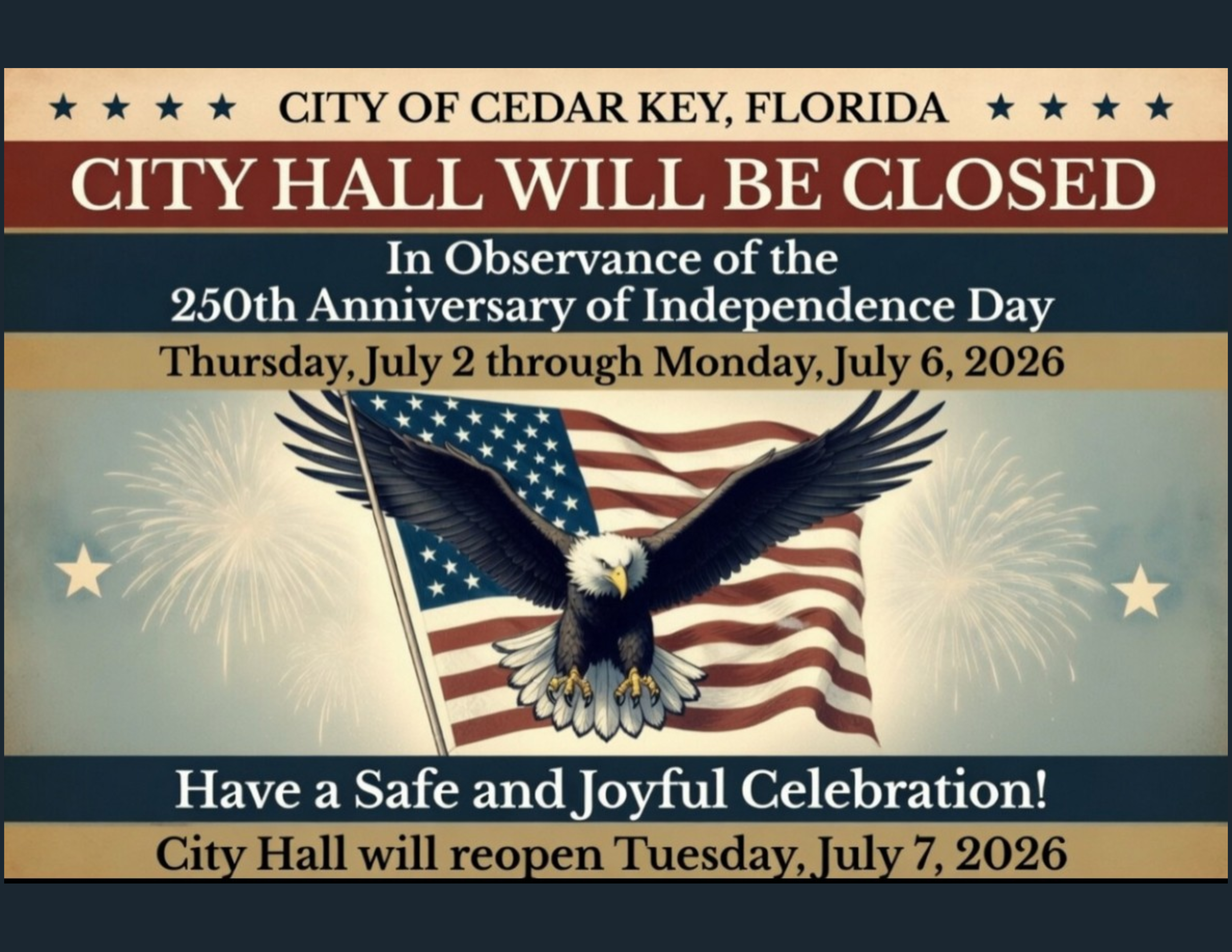 Closed 4th July 2026 PNG